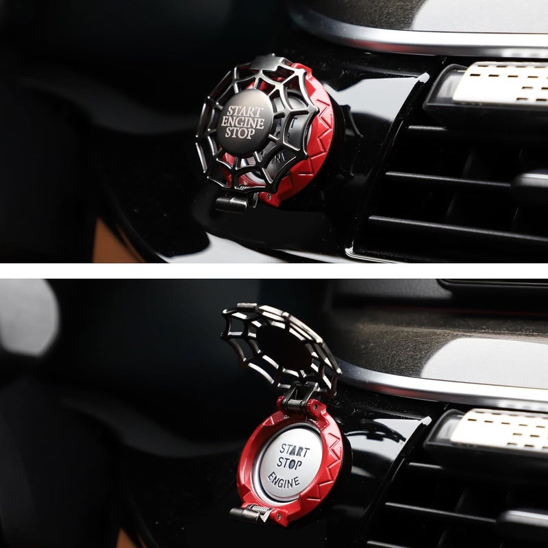 TOMALL Car Push Start Button Cover Universal for Car Motorcycle Press Engine Start Stop Button Trim Anti-Scratch Engine Ignition Ring Protective Cover Universal for Car Accessories (Red) - Image 5